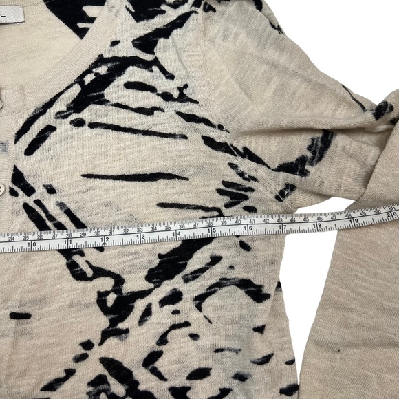 Sandwich Beige Black Round Neck Button Front Lightweight Cardigan Size XS - Picture 10 of 12